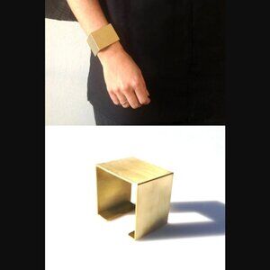 Artisan Made Maximalist Square Brass Cuff
